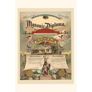 Vintage Journal Masonic Diploma -- Found Image Press